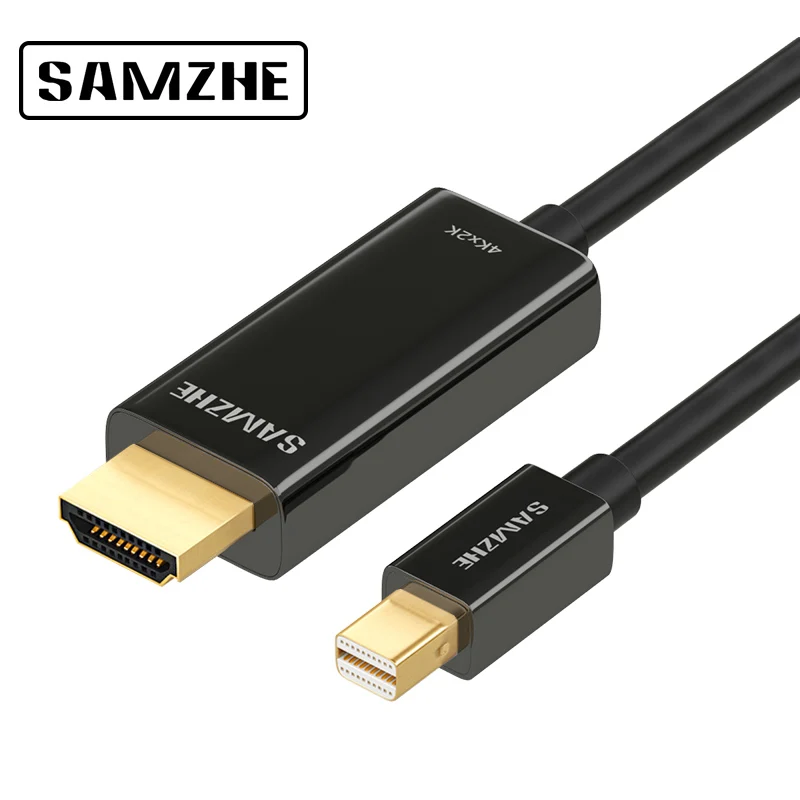 

SAMZHE Mini Displayport to HDMI Cable Adapter Mini DP to HDMI Converter Cable Thunderbolt to HDMI Cable Adapter 4K