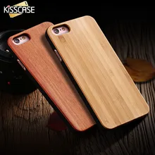 KISSCASE Original Real Wood Case For iPhone 5 5s SE 6 6s 7 Plus Natural Bamboo For Samsung S6 S7 S8 Edge Hard Back Cover Shells