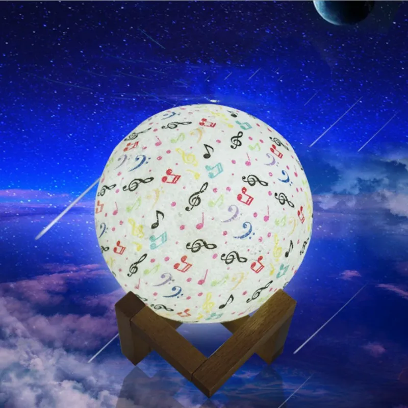

15CM 3D Print Lunar Moon Lamp Led Night Light USB Rechargeable for Baby Children Kids Gift Bedside Bedroom Living Room Melody