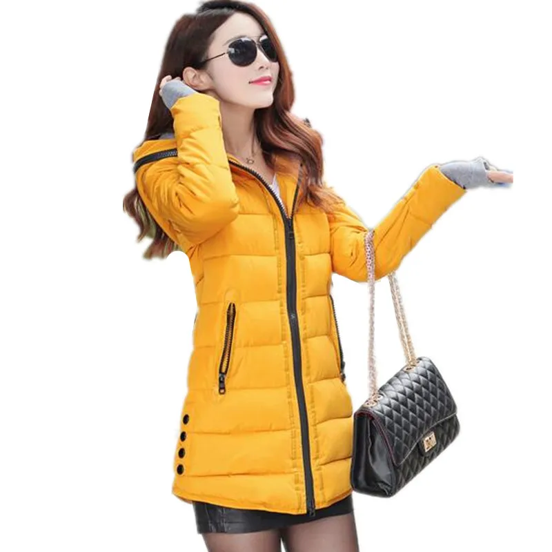 

New2018 Fashion Winter Autumn Parkas Thicken Hooded Jackets With Glooves Long Slim Coat Women Plus Size Parkas Female Outwears