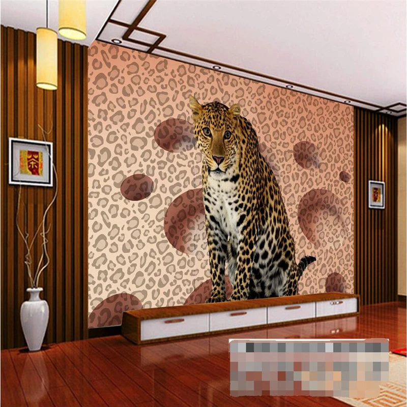 Modern Background Large Painting Animal Leopard Spots Circle Murales De Pared 3d Wallpaper Hotel Badroom Mural for Living Room