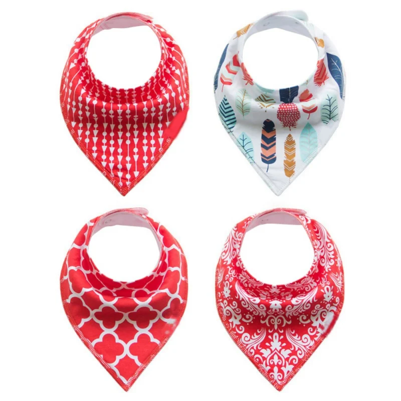 

Cool Baby Bibs Saliva Towel Multi-function Arrow Animal Cartoon Burp Cloths Triangle Cotton Accessories 4pcs/Sets