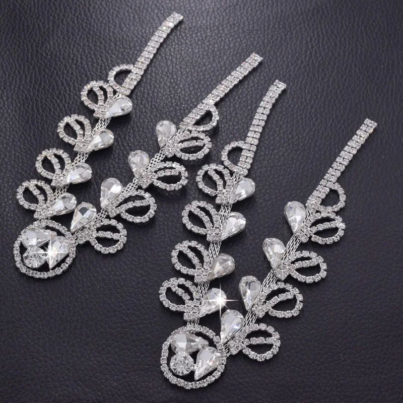 Rhinestone crystal glass shoes appliques sew on (1)