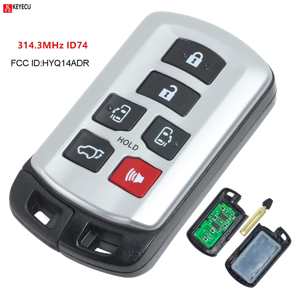 Смарт ключ Keyecu для Toyota Sienna Van пульт дистанционного управления без ключа 6 кнопок