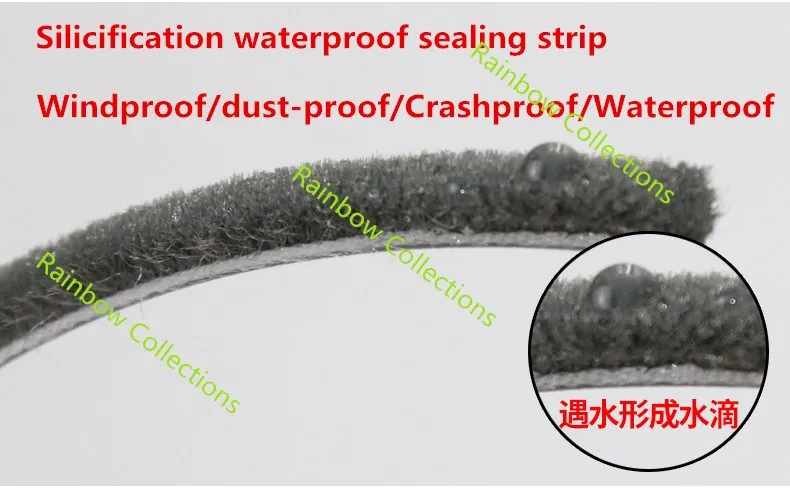 5-7 мм 10 м/лот водостойкая изоляция прокладки двери/окна канавки нейлоновая лента со щетками герметик уплотнитель Пылезащитная лента