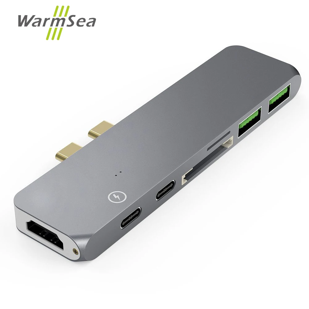 

USB C Hub Thunderbolt 3 Adapter With Type-C Dock Micro SD TF Card Reader 4K HDMI USB 3.0 Ports For Macbook Pro 2017 2016