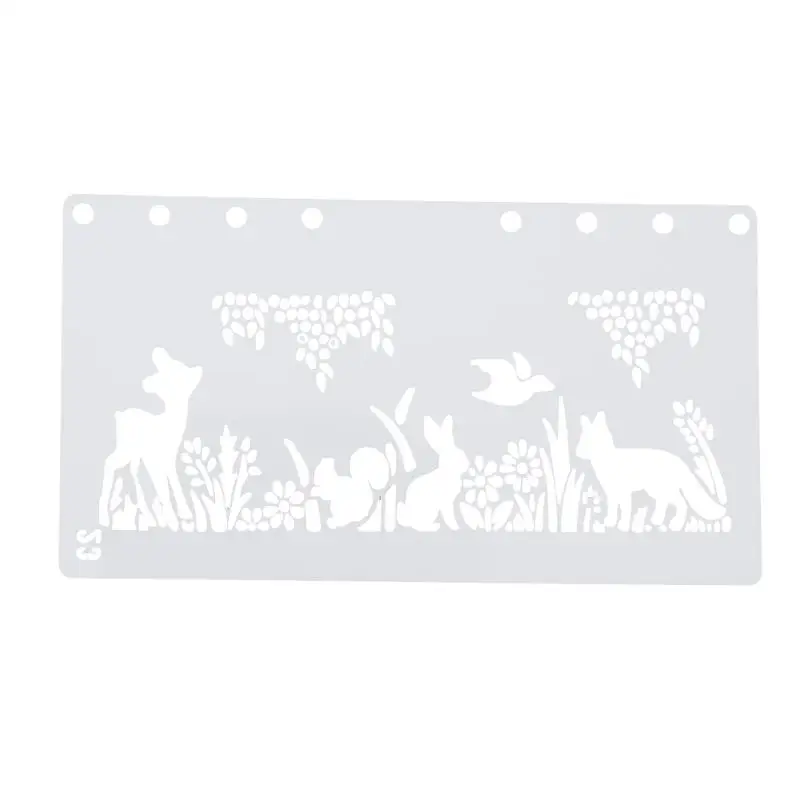 

Cute Animal Stencil for Painting Kids Students DIY Photo Album Drawing Hollow Ruler Journal Diary Scrapbooking Plastic Templates