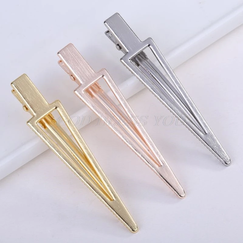 

Women Girls Metallic Drawbench Hair Clips Novelty Arrow Head Shape Hollow Alligator Hairgrips Side Bangs Styling Retro Barrettes