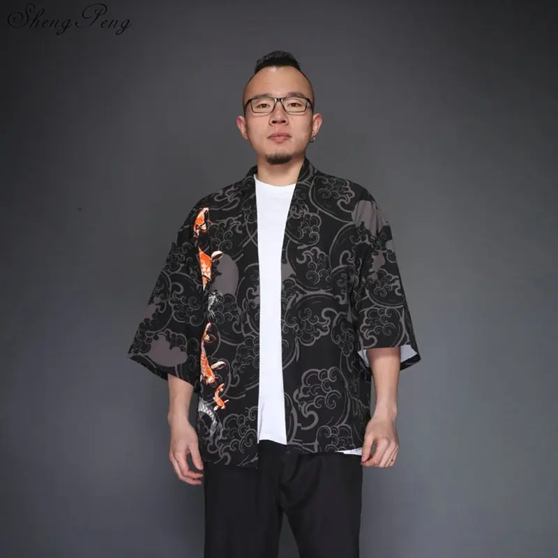 2019 японский кимоно кардиган для мужчин haori yukata мужской самурайский костюм одежда кимоно куртка мужское кимоно рубашка юката