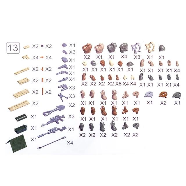 Military Series Lone Wolf Camp Mini Particle Children Building Block Doll Toy for Children Christmas Gift 4