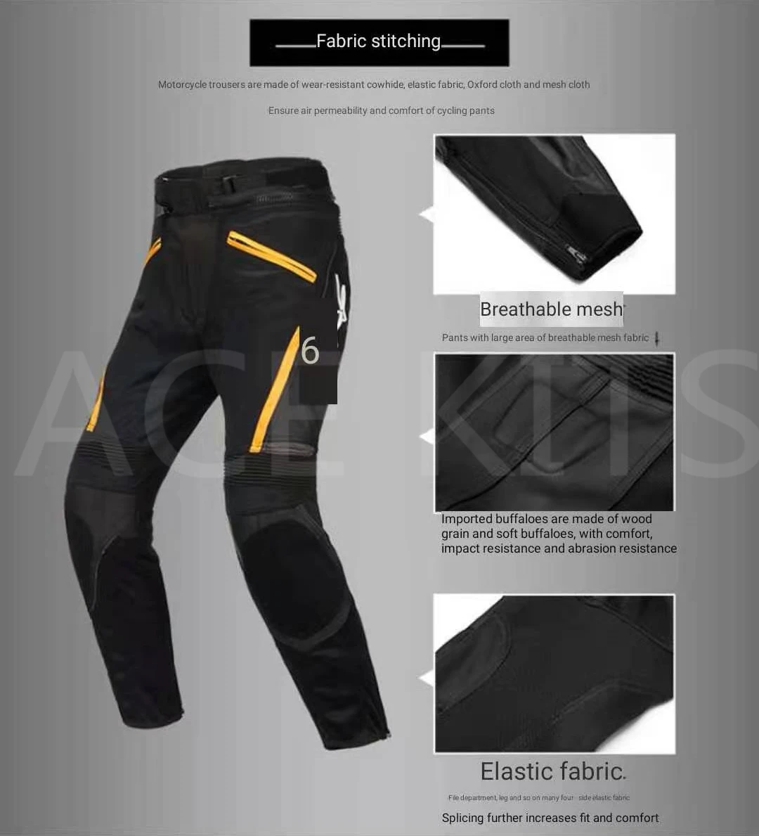 Штаны для велоспорта мужские мотоциклетные брюки джинсы кожаные штаны Knights'equipment осенние четырехсезонные беговые штаны Магазин № 53