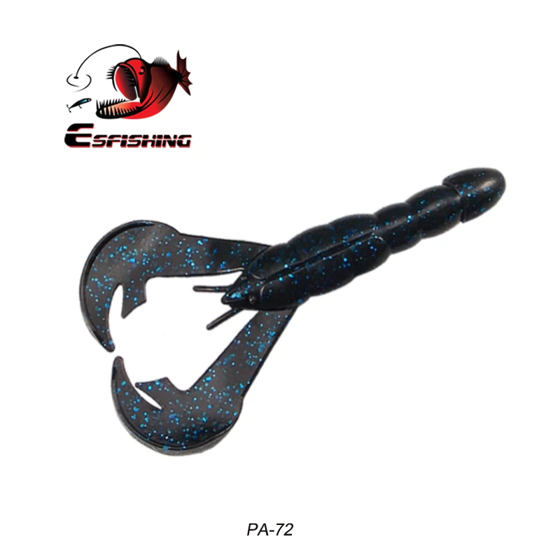 ESFISHING новую приманку Craw Rage хвост 10 см 8g 6 шт. мягкий силиконовый Карп Рыболовная наживка isca искусственные подачи Спиннер воблеры - Цвет: PA72