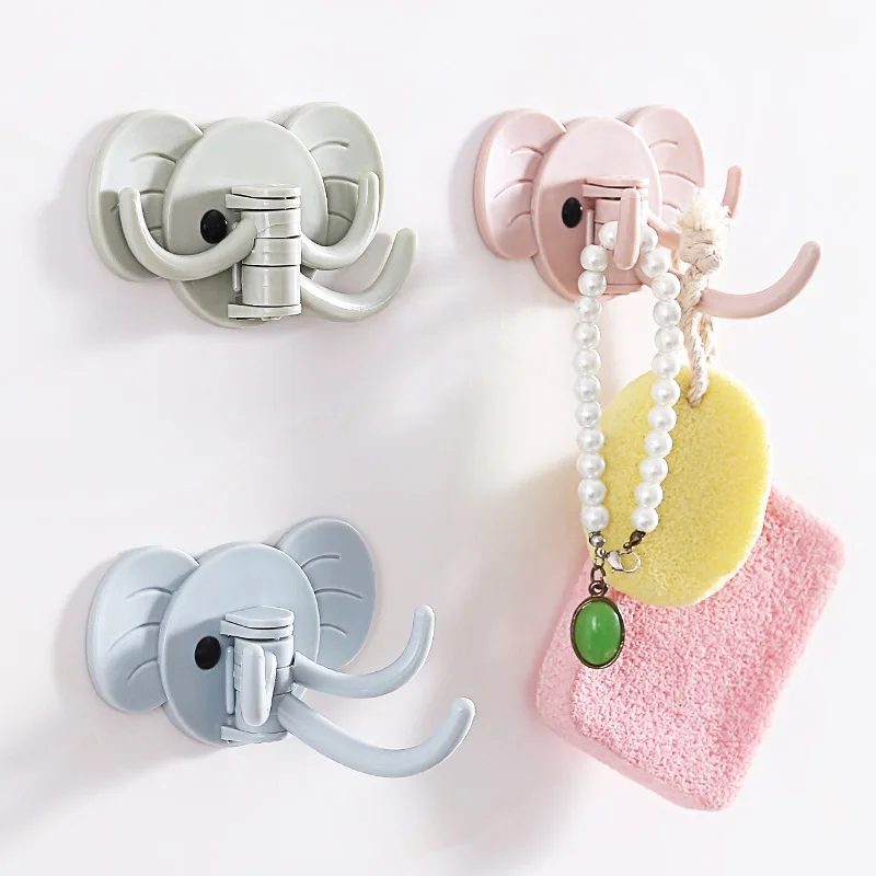 

Junejour Nordic Plastic Kitchen New Elephant Wall Hook Cute Wall Mount Key Holder Wall Decor Hook Hanger Organizer Durable