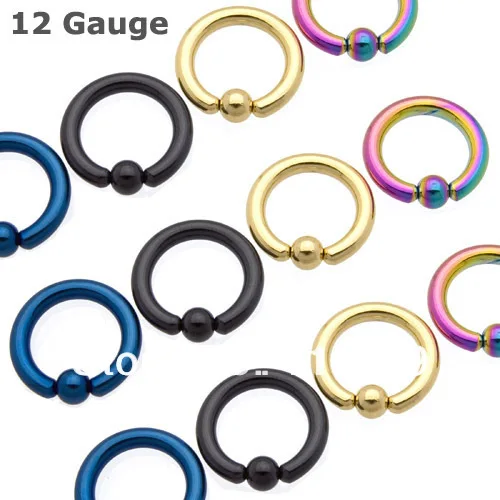 Min Order 10 Body Jewelry Anium Plated Surgical Steel Captive Min Order 10 Body Jewelry Anium Plated Surgical Steel Captive Stud Earrings 12