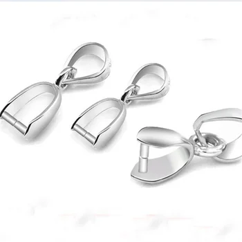 

Free925 de prata NEW 50PCS Size M 925 Sterling Silver Findings Bail Connector Bale Pinch Clasp 925 Silver Pendant Fittings Bail