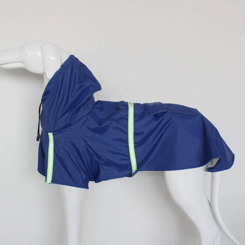 Fenice дождевик для собак, водонепроницаемая куртка для собак, светоотражающий дождевик для собак, одежда для больших собак, куртка с капюшоном, пончо для домашних животных, дождевик - Цвет: blue