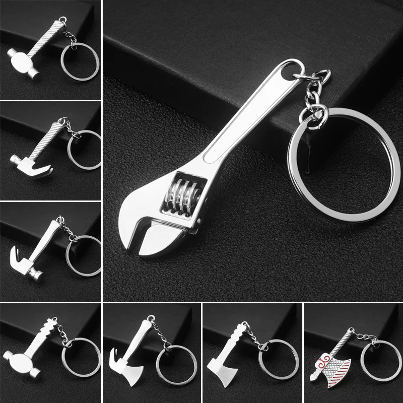 

2019 Hot New Mini Cute Creative Tool Wrench Ax Pliers Drill Ruler Screwdriver Spanner Key Chain Ring Metal Keychain