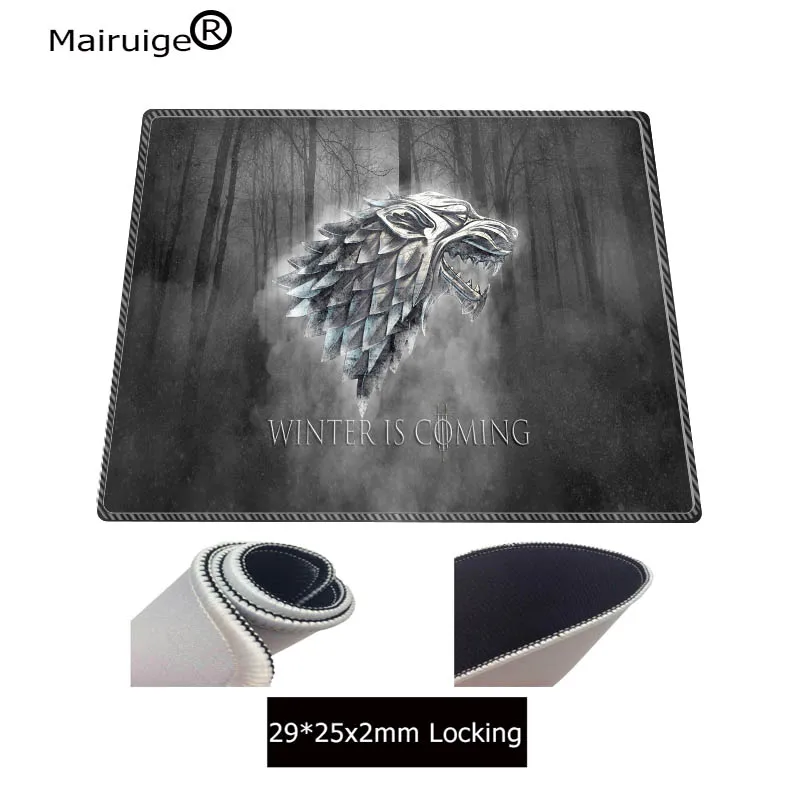 Mairuige Game of Thrones mouse pad gamer 900x400mm notbook mouse mat large gaming mousepad Locking Edge mouse PC desk padmouse - Цвет: 290x250x2MM