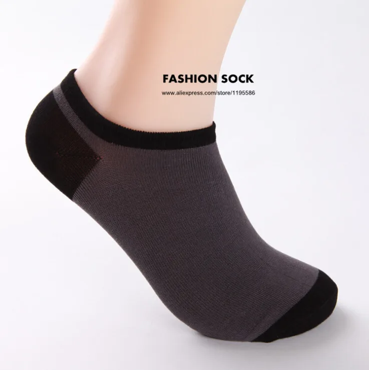 Летние мужские невидимые носки-Башмачки из бамбукового волокна, короткие носки, мужские Модные носки, тапочки, 10 шт = 5 пар/лот - Цвет: dark gray