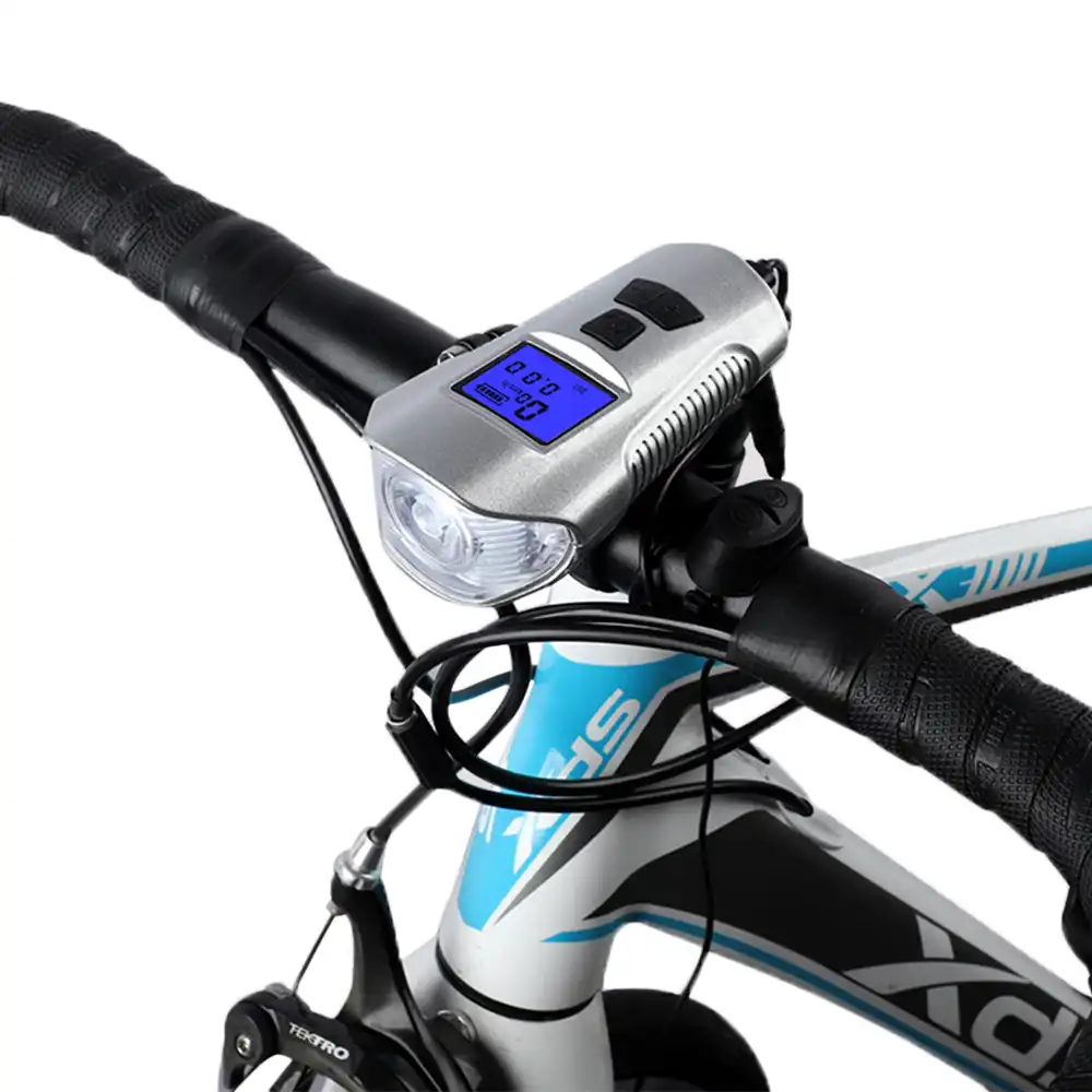 Bicycle Light USB Rechargeable Cycling Electric Horn Bell Handlebar Headlight