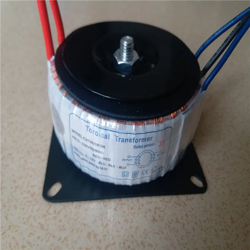 

12V-0-12V 1.25A ring transformer Toroidal transformer 220V input 30VA dual 12V copper custom transformer power transformer