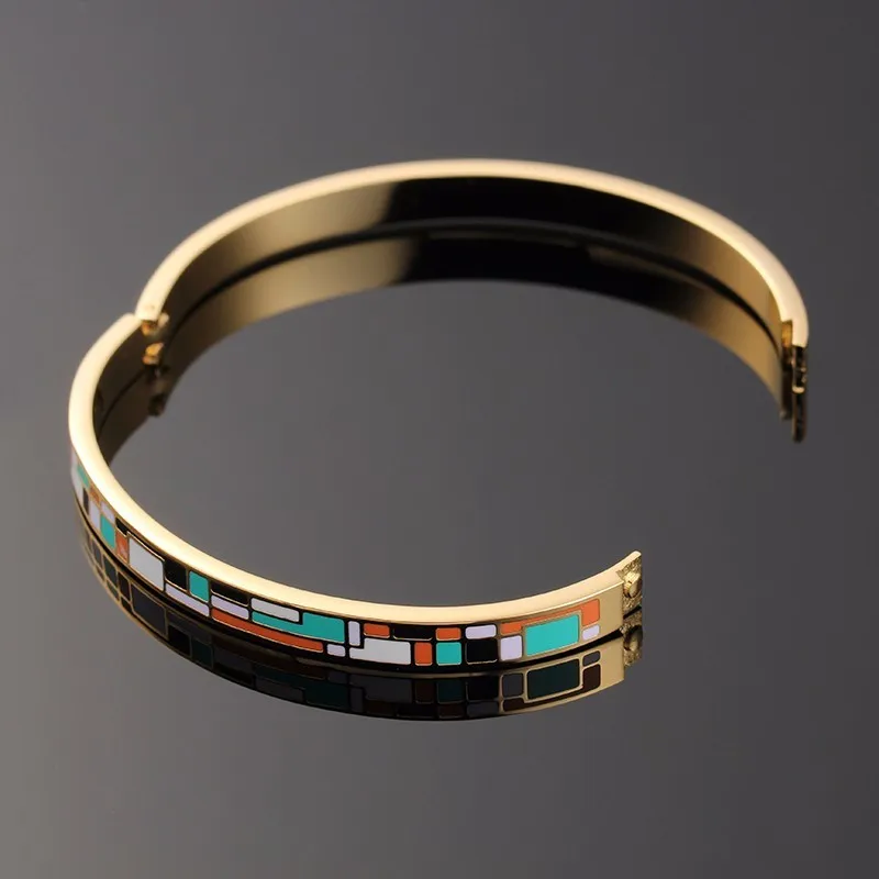 Женский браслет R & X из нержавеющей стали 6 мм|steel bangle|enamel banglestainless steel bangle |