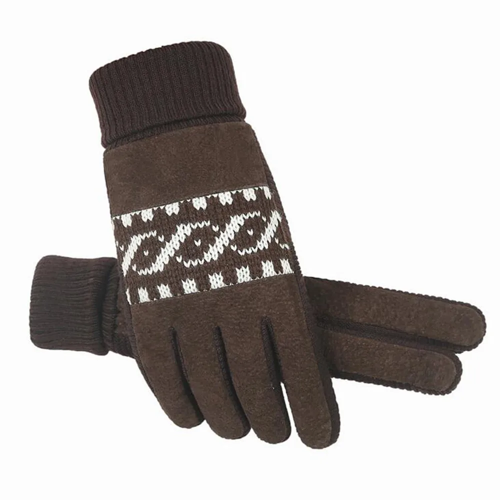 Зимние осенние мужские вязаные перчатки с сенсорным экраном высокого качества мужские утепленные шерстяные кашемировые однотонные перчатки мужские варежки деловые