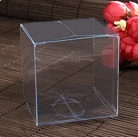 20pcs 5*5*5cm Transparent Waterproof PVC Boxes Packaging Small Plastic Clear Box Storage For Food/jewelry/Candy/Gift/cosmetics