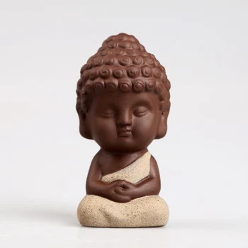 

Chinese Kung Fu tea accessories cute pet small sand monk Buddha tea purple pet Yixing handmade ornaments desktop decoration