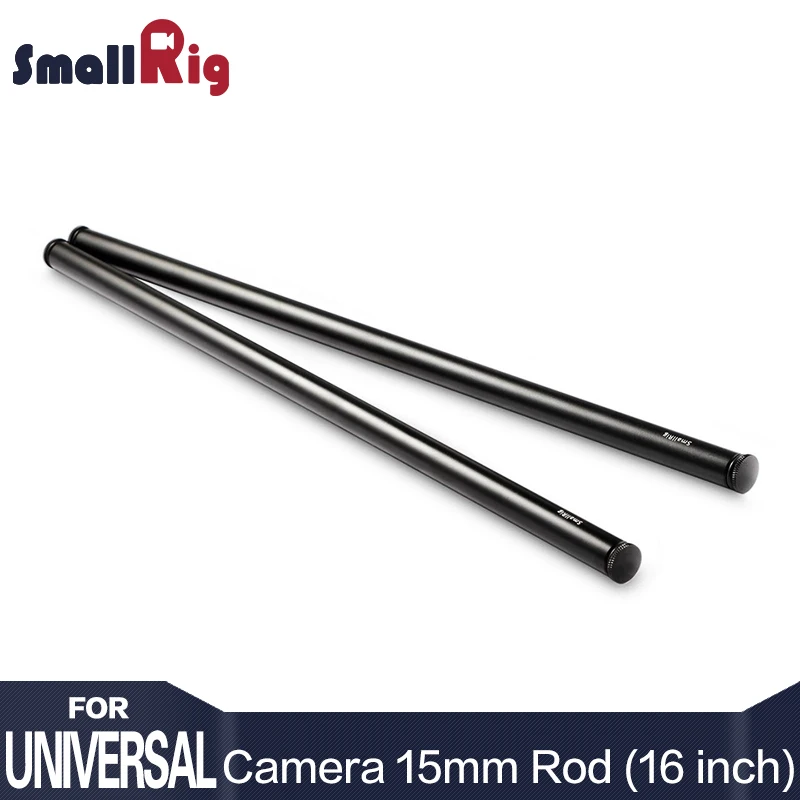 buy SmallRig Camera 15mm Rail Rod Aluminum Alloy Rod with M12 Female Thread DSLR Rig 40cm 16 Inches Long 1054 (Pack of 2)