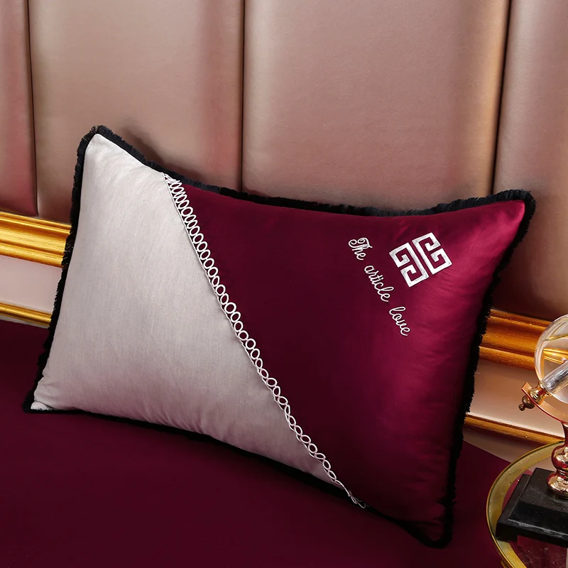4 шт., винный красный, синий, хаки, queen King size, Постельный набор 60 S, мягкий комплект постельного белья из египетского хлопка с вышивкой, пододеяльник, наволочка