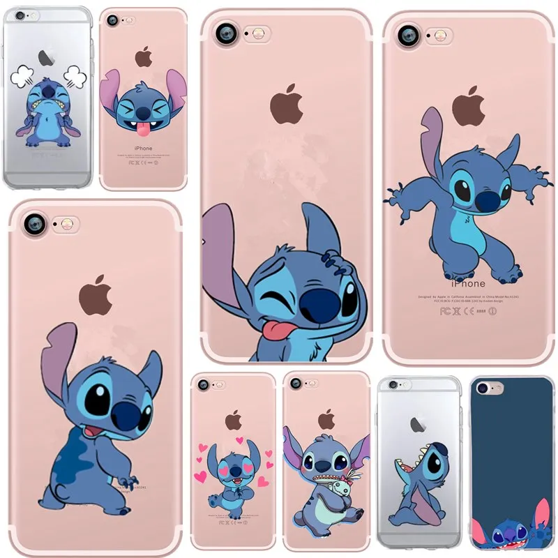 Cute Stitch Soft Silicone for iphone x Case Patterned Cartoon Thin phone 6 7 8 5s 5 SE 6s plus XS |