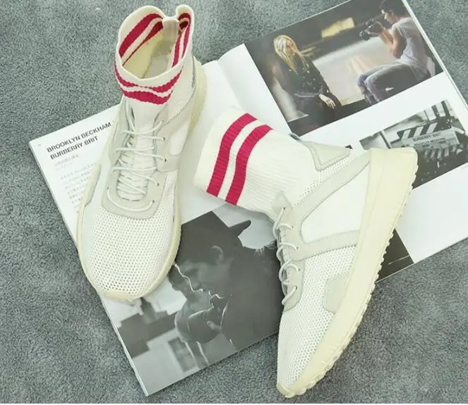 Transpirable Casual Mujeres Pic as Zapatillas Alta As Atado Tobillo Moda otoño Primavera De Deporte Nueva Slip Sobre Para Tejido Pic Las Zapatos Calcetín qY61aS