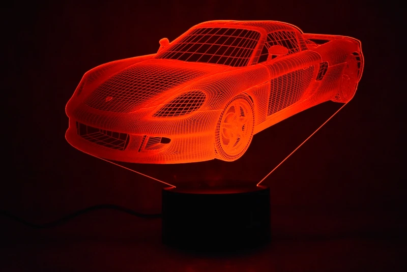 Деко свет Двигатель автомобильные Форма 3D светодиодный 7 цветов Изменение Освещение лампа сенсорный выключатель для праздника украшение