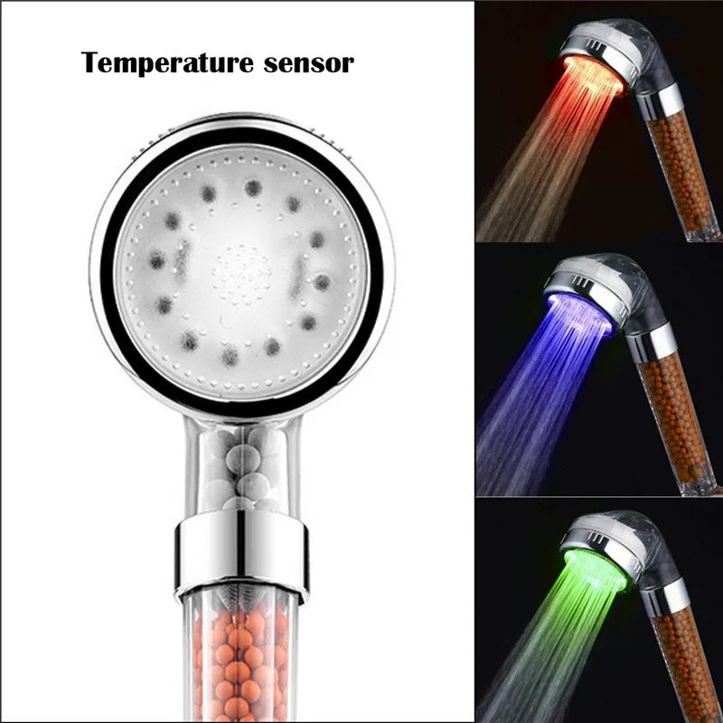 Led Shower Heads With Temperature Sensor Shower Head 7 Color Handheld ABS Big Rain Shower Head High Pressure Shower Head Led Shower Heads With Temperature Sensor Shower Head 7 Color Handheld ABS Big Rain Shower Head High Pressure Shower Head
