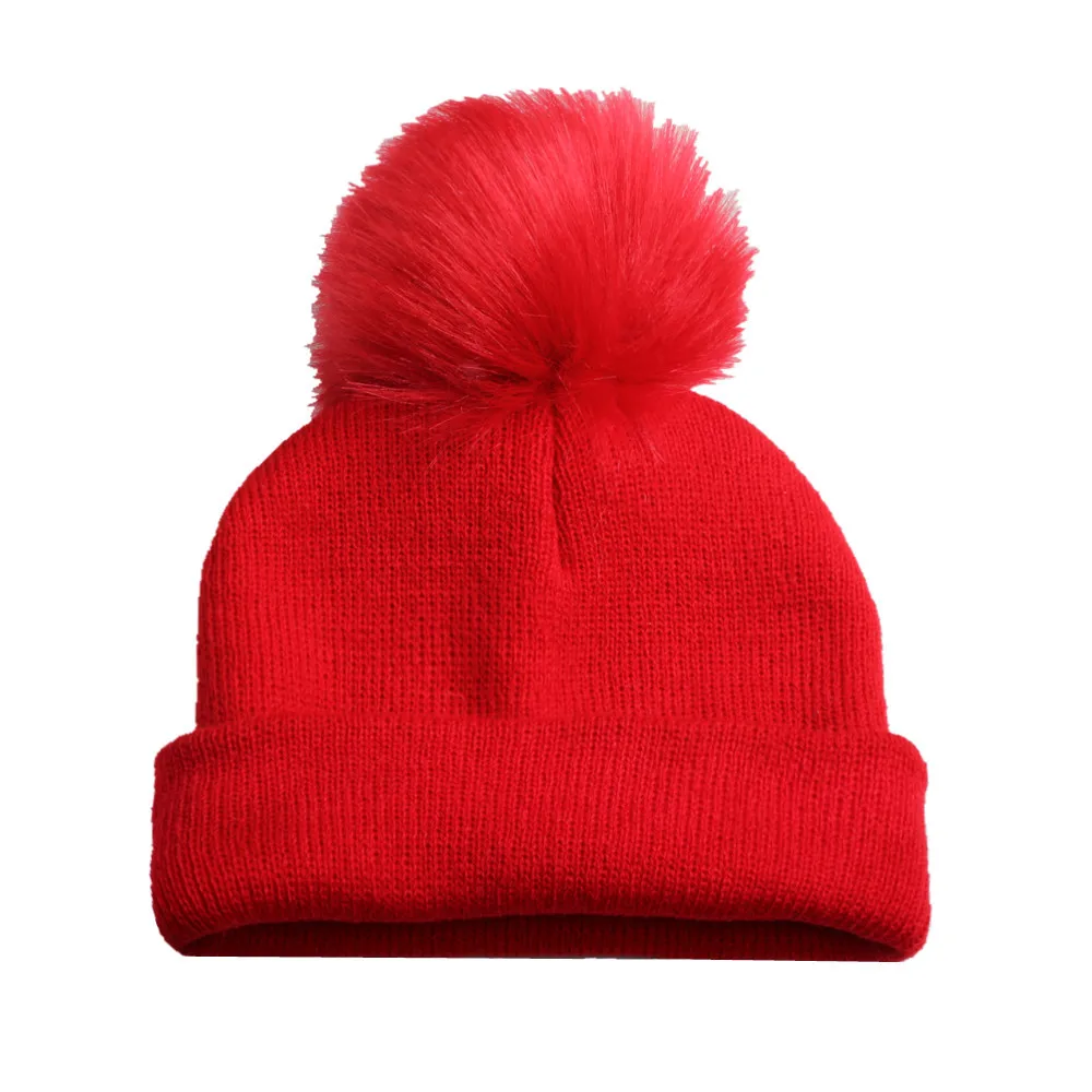 Детские шапочки, зимняя шапка для мальчика, вязаная шапка с помпоном, вязаная зимняя детская шапка с помпоном