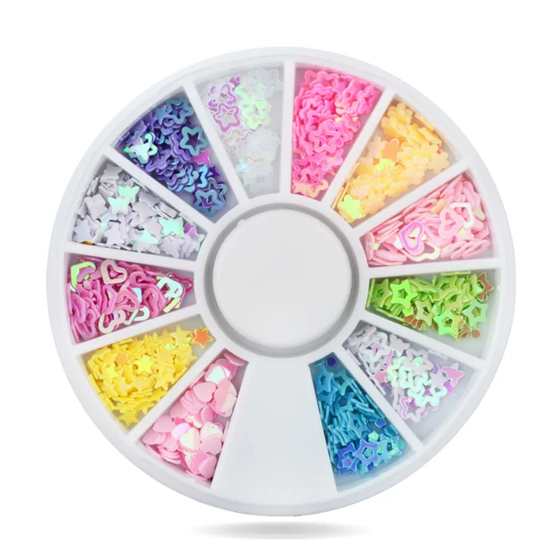 

3D Glitter Nail Art Sequins,500pcs/set Mix Designs Acrylic UV Gel Nail Decorations,diy Manicure Nail Accessories