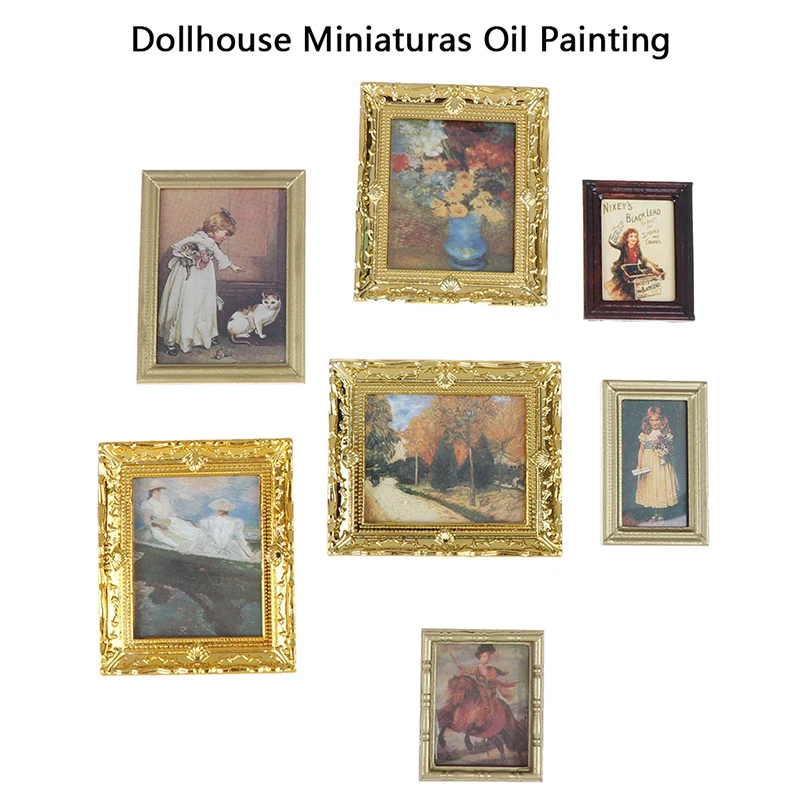 

DIY Dollhouse Miniaturas 1:12 Oil Painting for Decoration Dollhouse Miniatures 1:12 Accessories Flower Painting Dollhouse