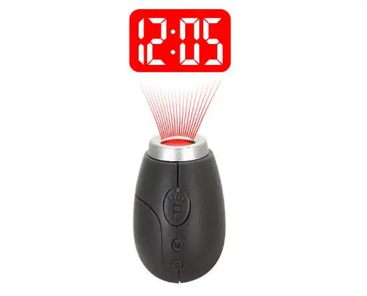 

Fashion Mini Projection Clock Lamp Keyrings Red Light Keychains best Gift