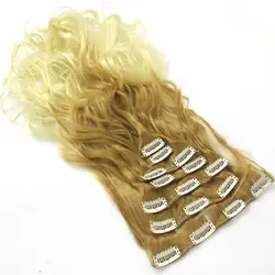 Soowee 7 шт./компл. длинные вьющиеся каштановые блондинка серый Ombre Химическое наращивание волос клип парики aplique де Cabelo