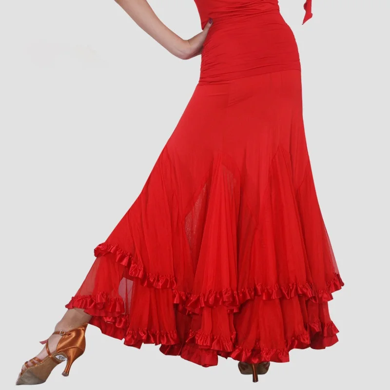 red ballroom skirt ballroom dance skirts for women spanish skirt waltz