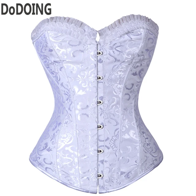 DODOING Haute qualité Sexy De Mariée Corset Blanc Dentelle taille