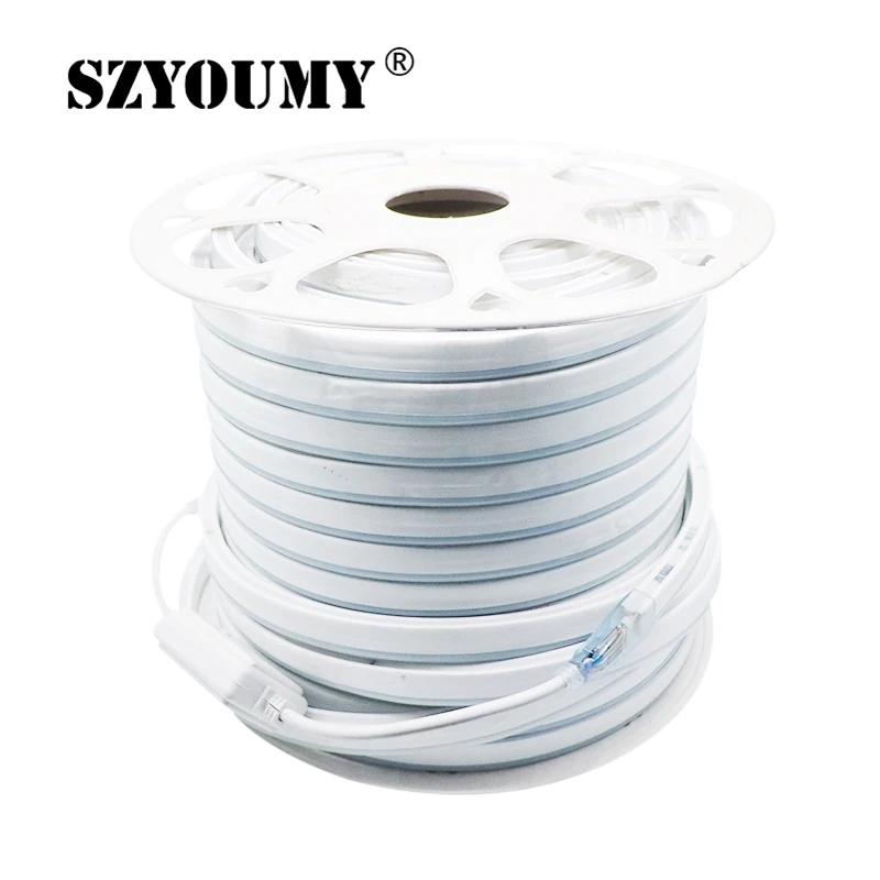 #Best SZYOUMY 110V 220V LED Strip Light Waterproof Flexible LED Strip SMD 5050 RGB 80leds High Bright RGB Colors Neon Light 50Meters