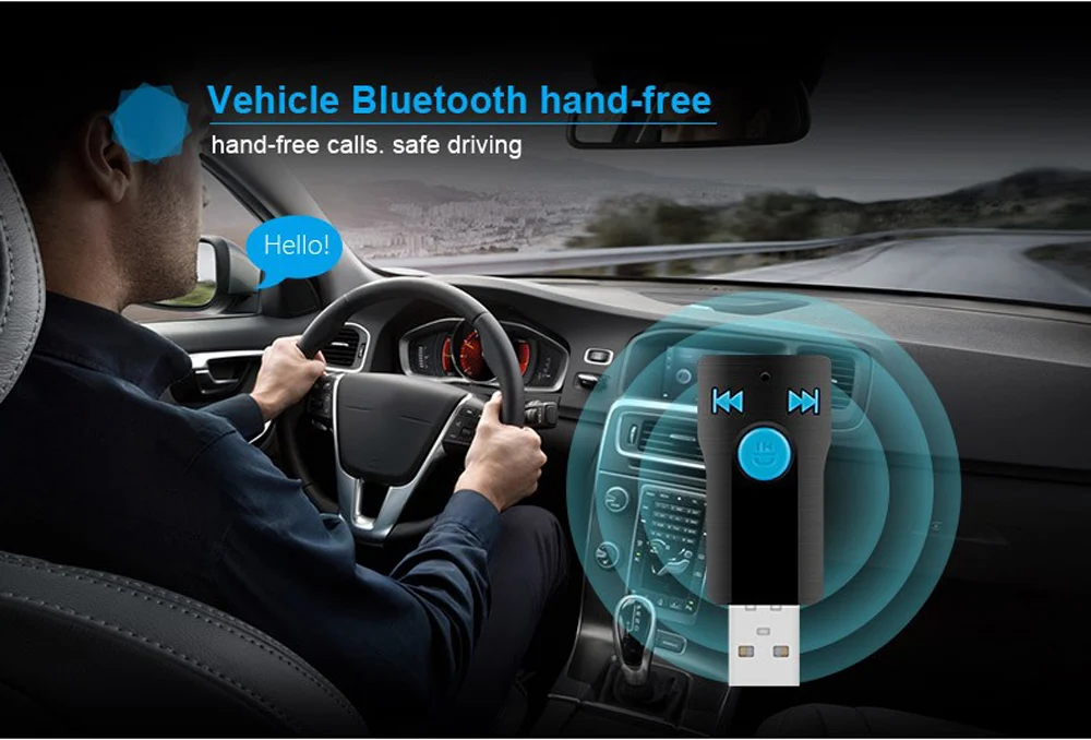 Wireless-Bluetooth-Car-Kit-USB-AUX-Audio Bluetooth-Receiver-9