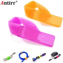 1pc Car Phone USB Cable Winder Magic Strap Tie Organizer Wire Cord Management Earphone Manager Mark Label Band Belt Manager