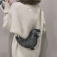 Трендовая модная сумка на плечо с объемными заклепками в виде динозавра из искусственной кожи для девушек, Женская мини сумка через плечо с клапаном