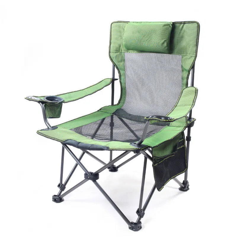 Переносное складное кресло для рыбалки, пляжные стулья, сидение, карман для бутылки, отверстие для кемпинга, 150 кг, прикрепляемая подвижная подушка, дышащая сетка, Chai