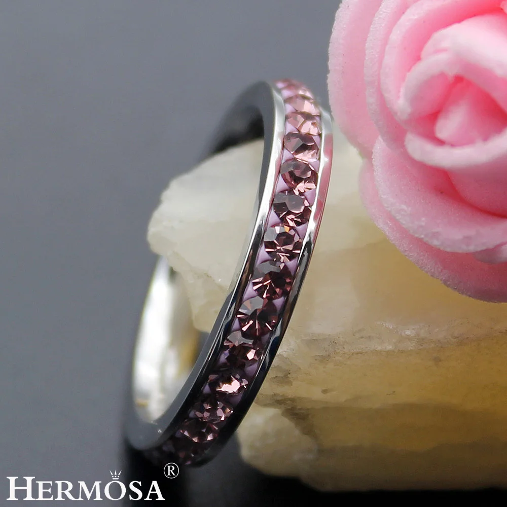 Hermosa Свадебные Круглые мистические розовый кунцит Hermosa ювелирные изделия 925 стерлингового серебра Вечерние кольца для женщин размер 7 #8 #