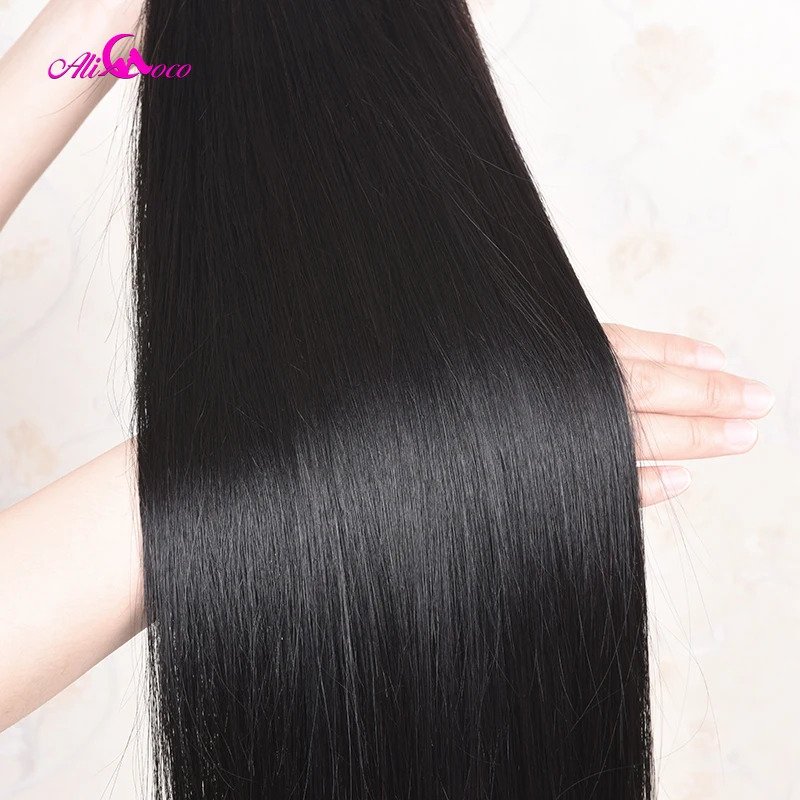 Ali Coco Bone Straight Menselijk Haar Bundels 28 30 38 40 Inch Remy Haar Bundels Braziliaanse Weave Human Hair Extensions steil Haar