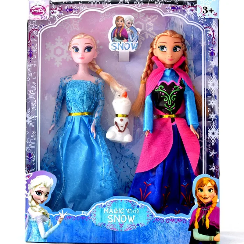

2pcs/set Fashion Princess Elsa Anna Doll Baby Juguetes Snow Queen Children Kids Toys Christmas Gifts For Kids Sharon Dolls DS005